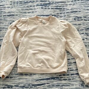 H&M 70’s style Cream Puff Sleeve Sweatshirt